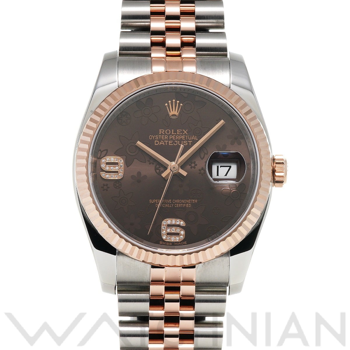 ロレックス デイトジャスト 36 116231 チョコレートフラワー/ダイヤモンド メンズ 時計 【中古】【wristwatch】