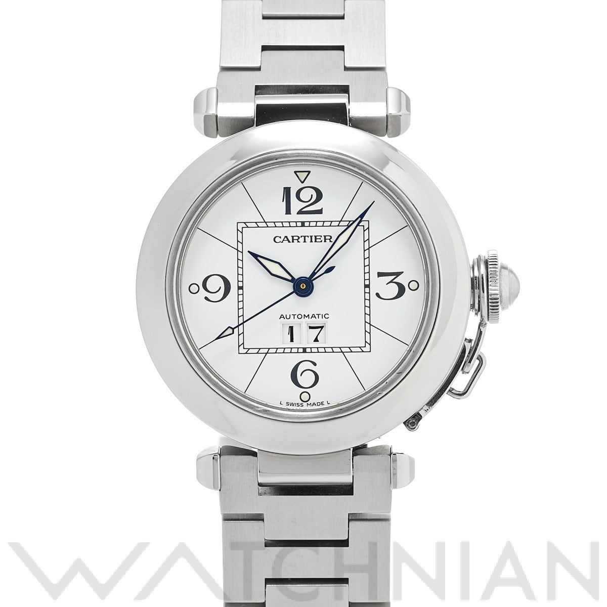 カルティエ / CARTIER パシャC ビッグデイト W31055M7 ホワイト ユニセックス 時計 【中古】【wristwatch】