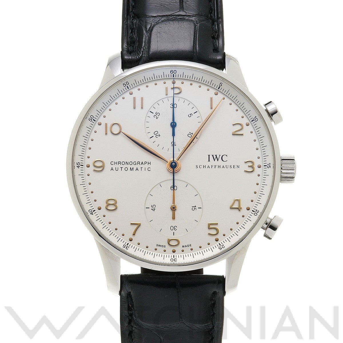 ポルトギーゼ クロノグラフ IW371445 シルバーメッキ インターナショナルウォッチカンパニー IWC メンズ 【中古】