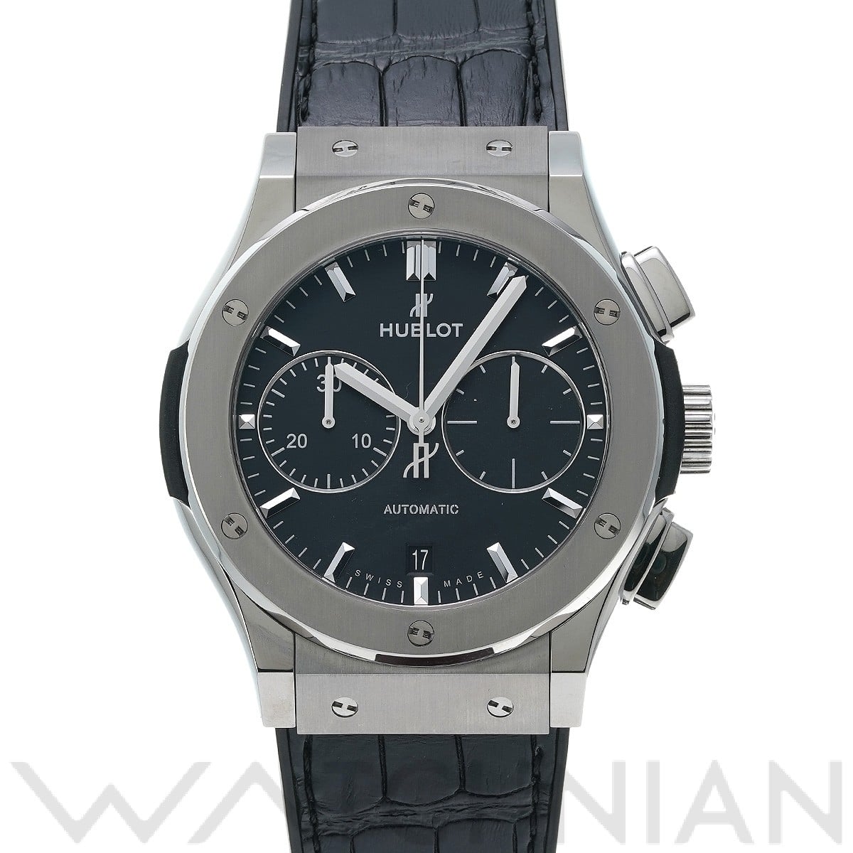 クラシックフュージョン チタニウム クロノグラフ 521.NX.1171.LR マットブラック ウブロ HUBLOT メンズ 【中古】