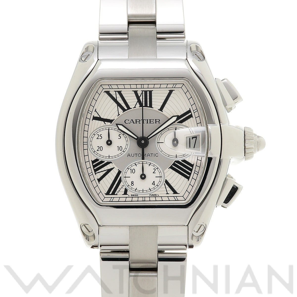 カルティエ / CARTIER ロードスター クロノグラフ W62019X6 シルバー メンズ 時計 【中古】【wristwatch】