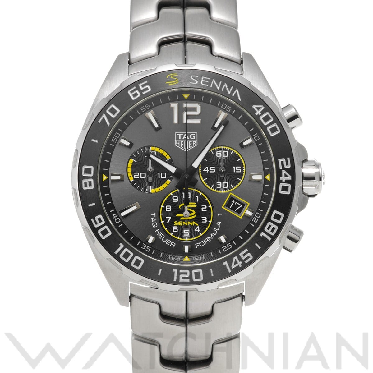 タグ ホイヤー / TAG HEUER フォーミュラ1 クォーツ クロノグラフ アイルトン・セナ CAZ101AF.BA0637 グレー/ブラック メンズ 時計 【中古】【wristwatch】