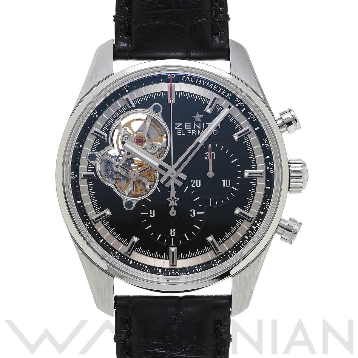 クロノマスター エル・プリメロ オープン 03.2040.4061/21.C496 ブラック ゼニス ZENITH メンズ 【中古】