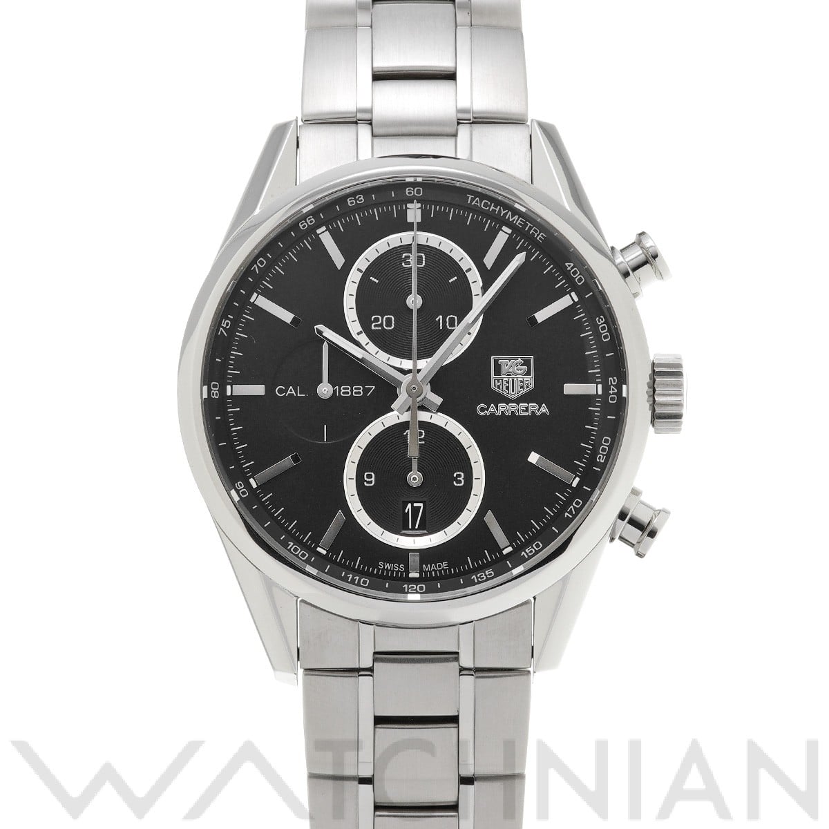 タグ ホイヤー / TAG HEUER カレラ キャリバー1887 クロノグラフ CAR2110.FC6266 ブラック メンズ 時計 【中古】【wristwatch】