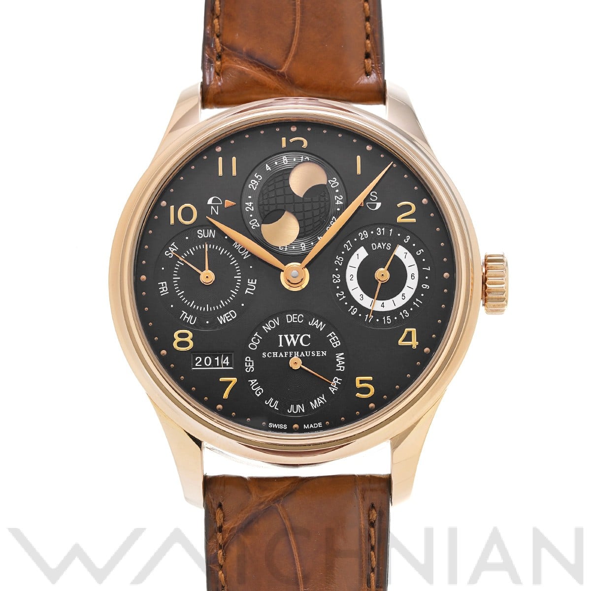 IWC ポルトギーゼ パーペチュアルカレンダー IW502119 ブラック メンズ 時計 【中古】【wristwatch】