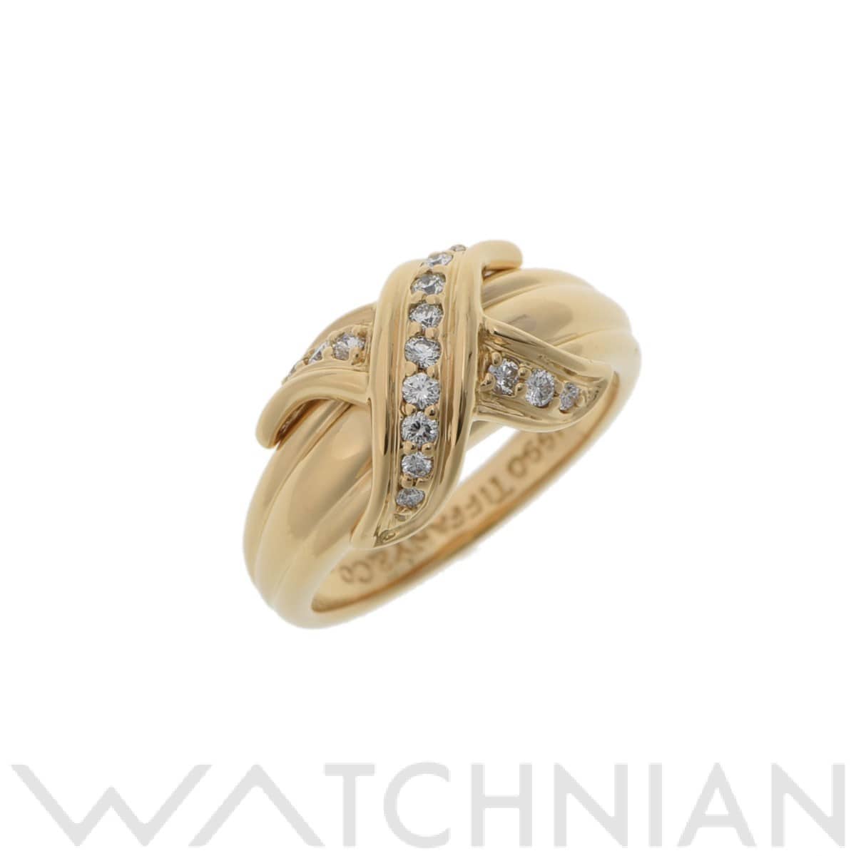 ティファニー シグネチャーリング ダイヤ ゴールド K18イエローゴールド YG レディース ジュエリー 【中古】【jewelry】