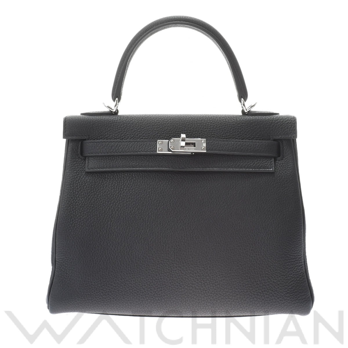 ケリー 25 内縫い 2WAY ブラック/パラジウム金具 トゴ HERMES エルメス レディース 【新品】