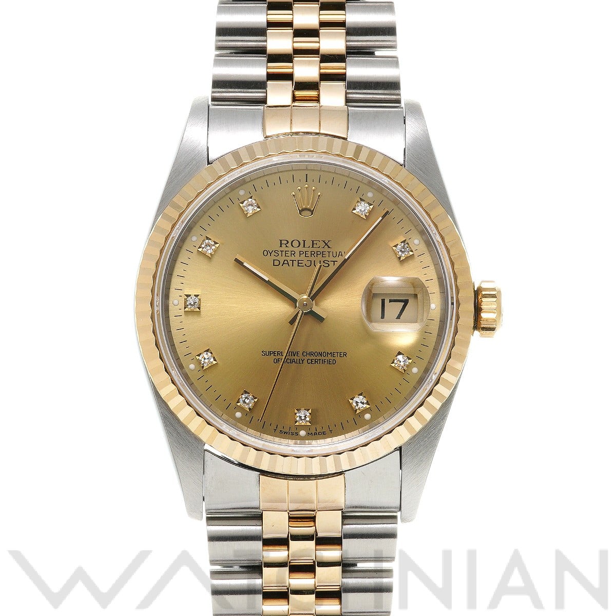 ロレックス デイトジャスト 16233G シャンパン/ダイヤモンド メンズ 時計 【中古】【wristwatch】