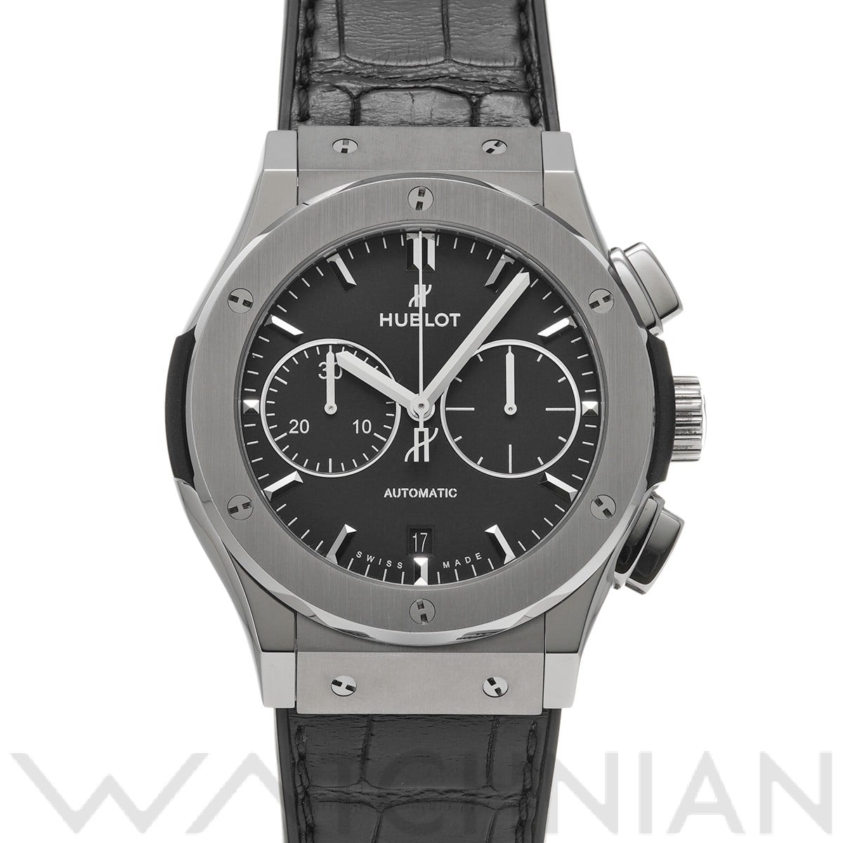 クラシックフュージョン チタニウム クロノグラフ 521.NX.1171.LR マットブラック ウブロ HUBLOT メンズ 【中古】