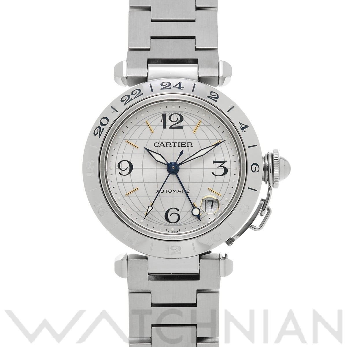 カルティエ / CARTIER パシャC メリディアン GMT W31029M7 シルバー ユニセックス 時計 【中古】【wristwatch】