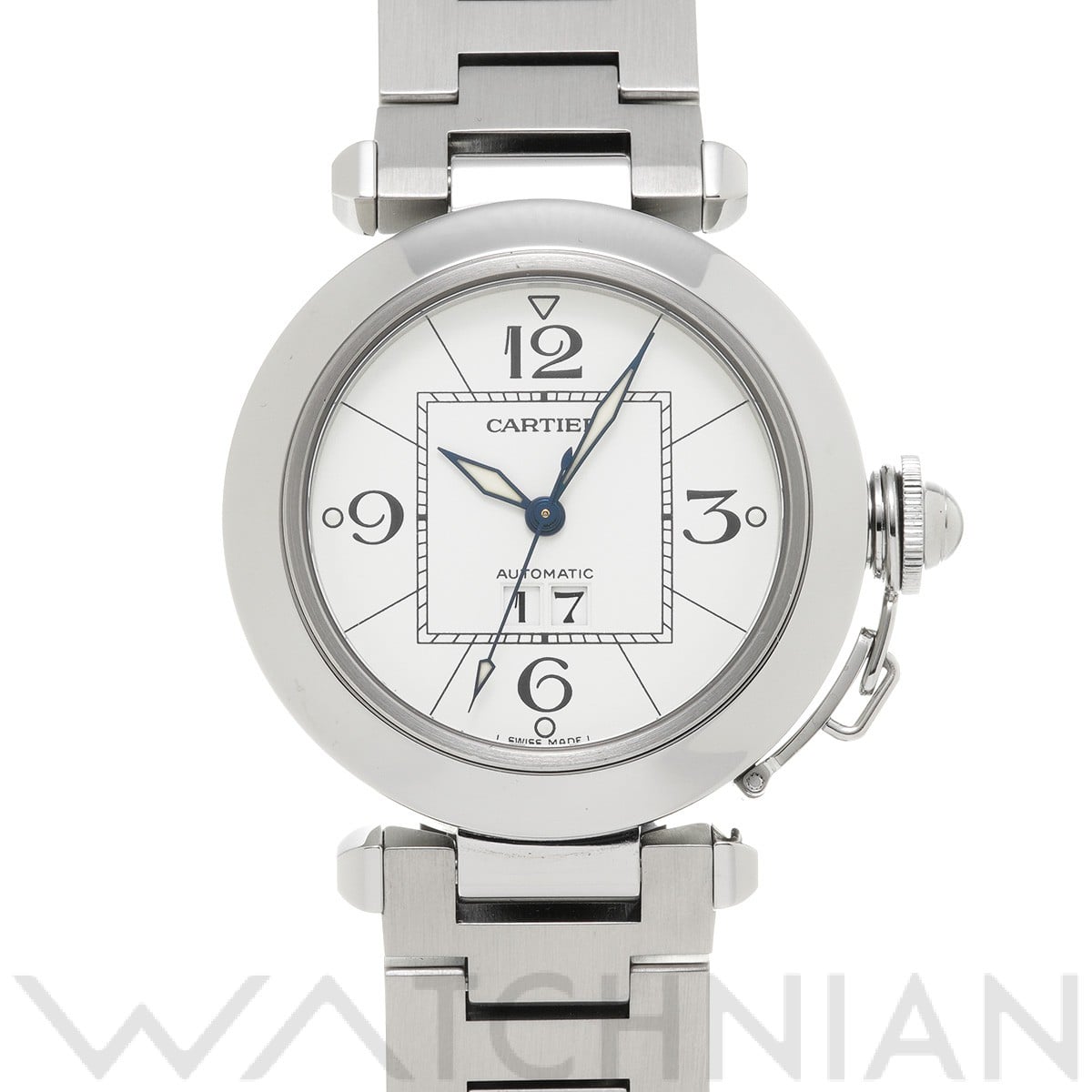 カルティエ / CARTIER パシャC ビッグデイト W31055M7 ホワイト ユニセックス 時計 【中古】【wristwatch】