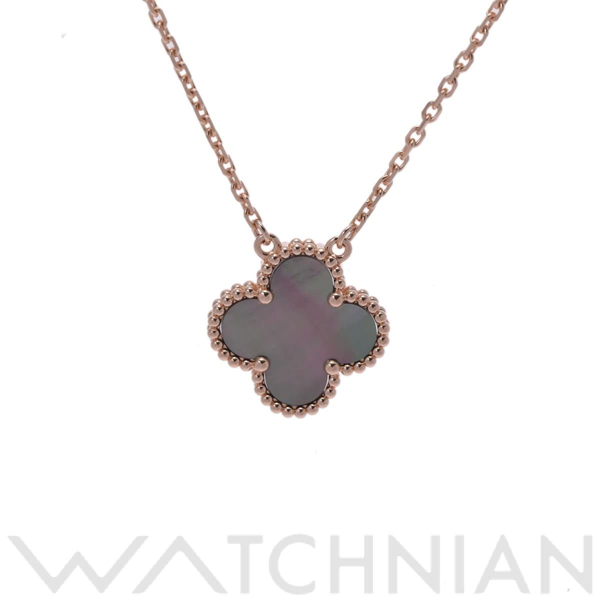 ヴァン クリーフ&アーペル ヴィンテージ アルハンブラ ネックレス ブラックシェル ゴールド VCARP4KK00 K18ピンクゴールド PG/ブラックシェル レディース ジュエリー 【中古】【jewelry】