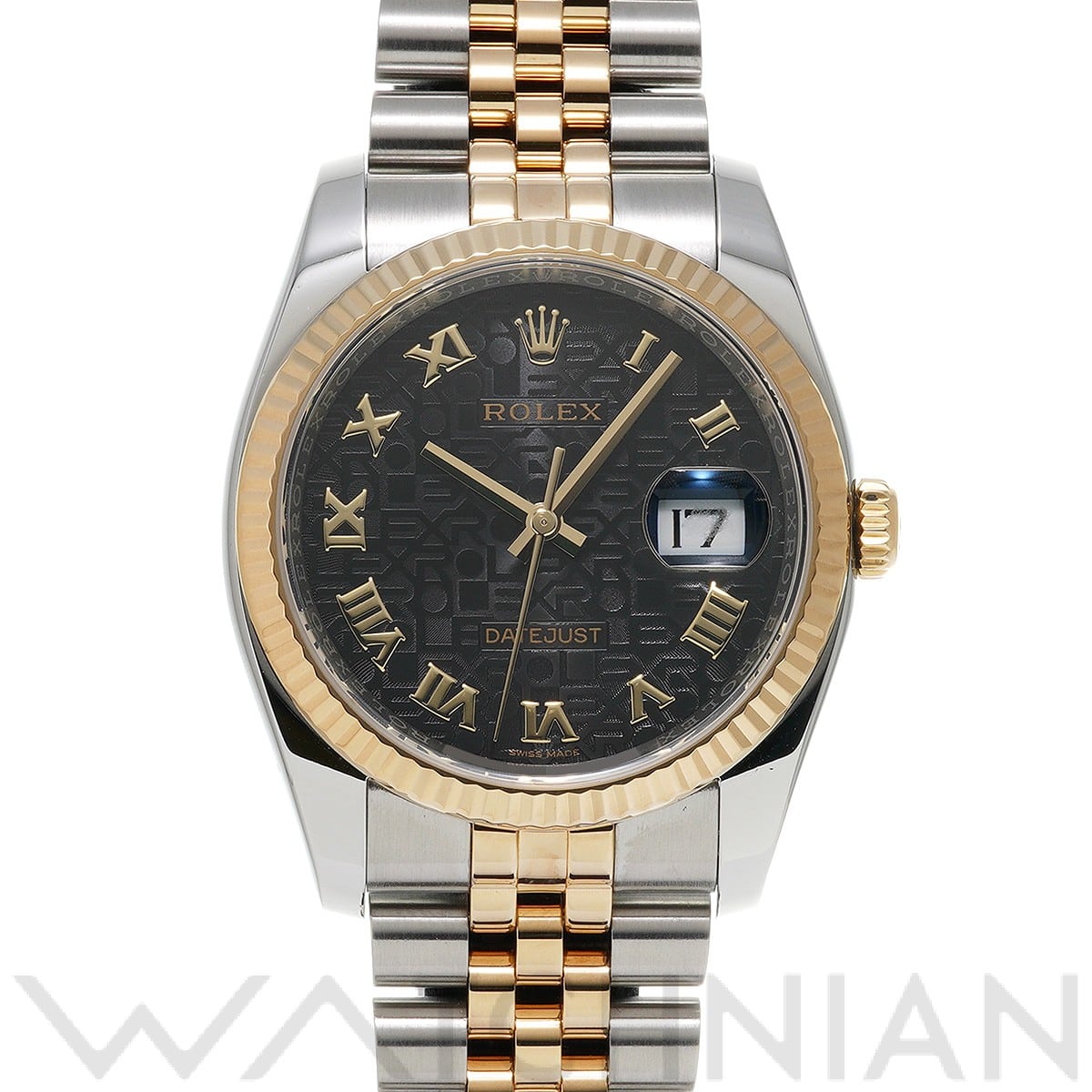 ロレックス デイトジャスト 36 116233 ブラックコンピュータ メンズ 時計 【中古】【wristwatch】