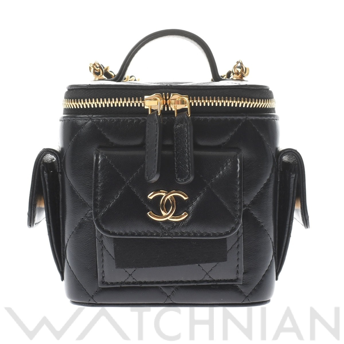 シャネル マトラッセ ヴァニティー ケース ブラック/ゴールド金具 AP3016 ラムスキン レディース バッグ 【未使用】【bag】