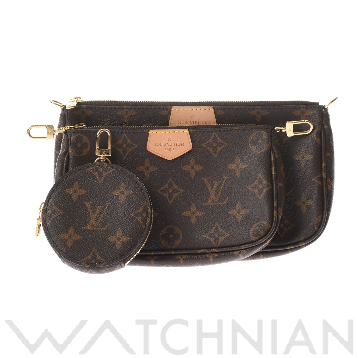 モノグラム ミュルティ ポシェット アクセソワール ブラウン/カーキ M44813 モノグラムキャンバス LOUIS VUITTON ルイ ヴィトン レディース 【中古】