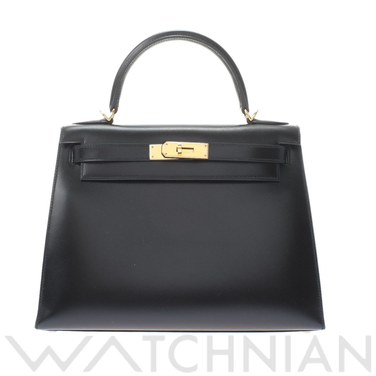 エルメス / HERMES ケリー 28 外縫い 2WAY ブラック/ゴールド金具 ボックスカーフ レディース バッグ 【中古】【bag】