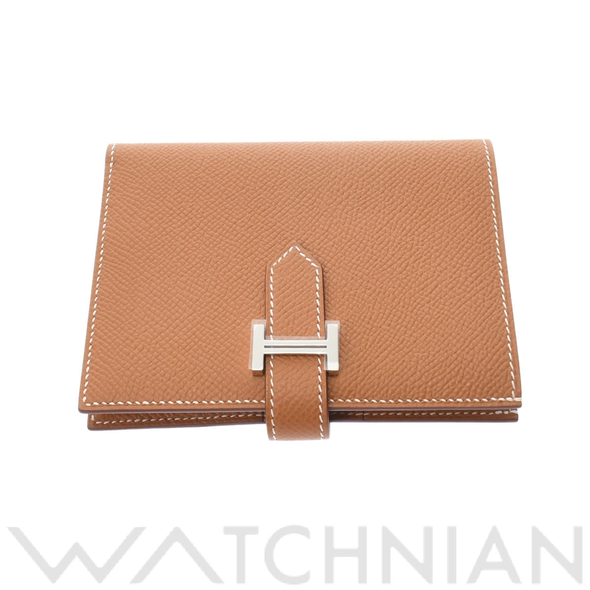 エルメス ベアン コンパクト ゴールド/パラジウム金具 ヴォーエプソン ユニセックス 財布 【新品】【purse】