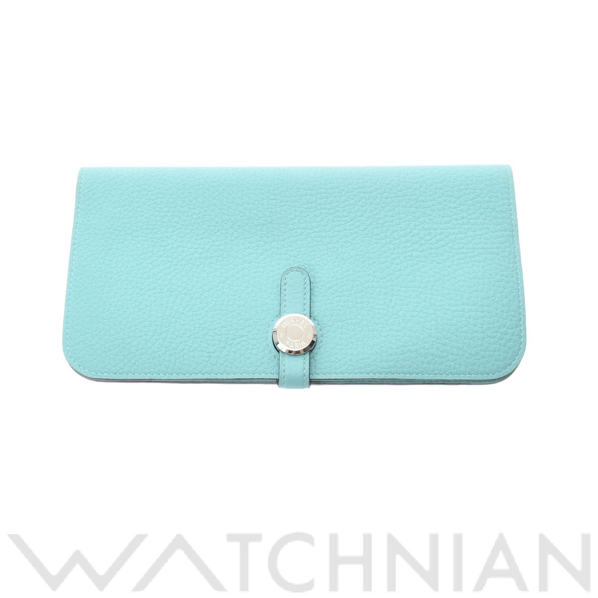 エルメス ドゴン ロング ブルーアトール/パラジウム金具 トゴ ユニセックス 財布 【中古】【purse】
