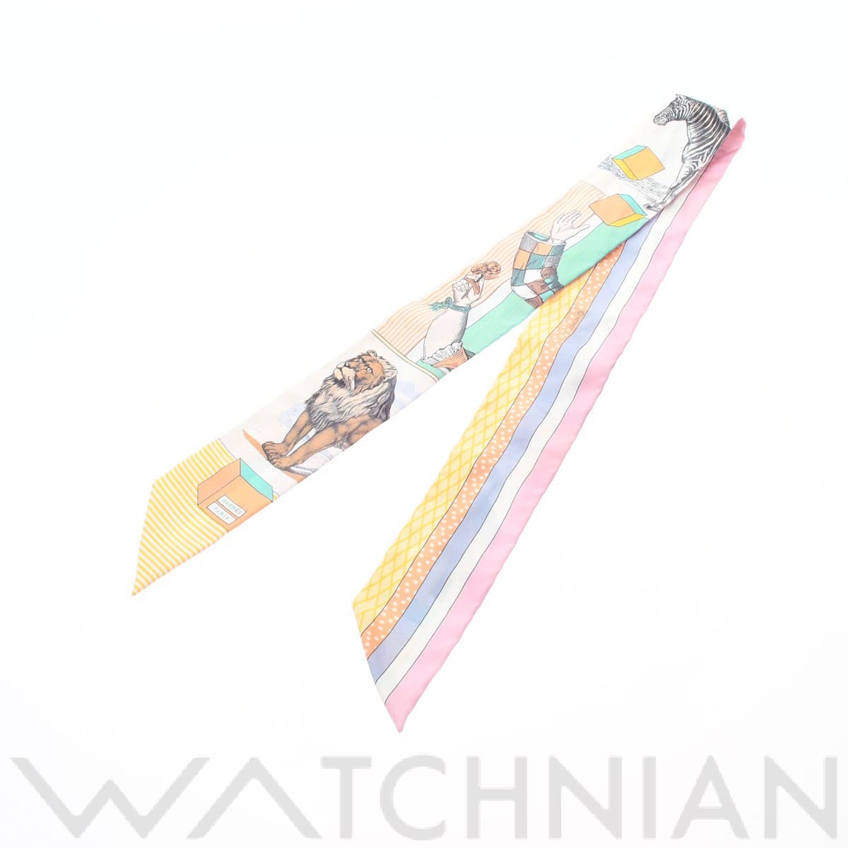 エルメス / HERMES ツイリー GRAND THEATRE NOUVEAU ブラン/ヴェール/アプリコット シルク100％ レディース 【未使用】【other】