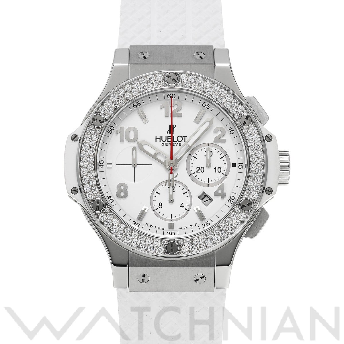 ビッグバン スチール ホワイト ダイヤモンド 301.SE.230.RW.114 ホワイト ウブロ HUBLOT メンズ 【中古】