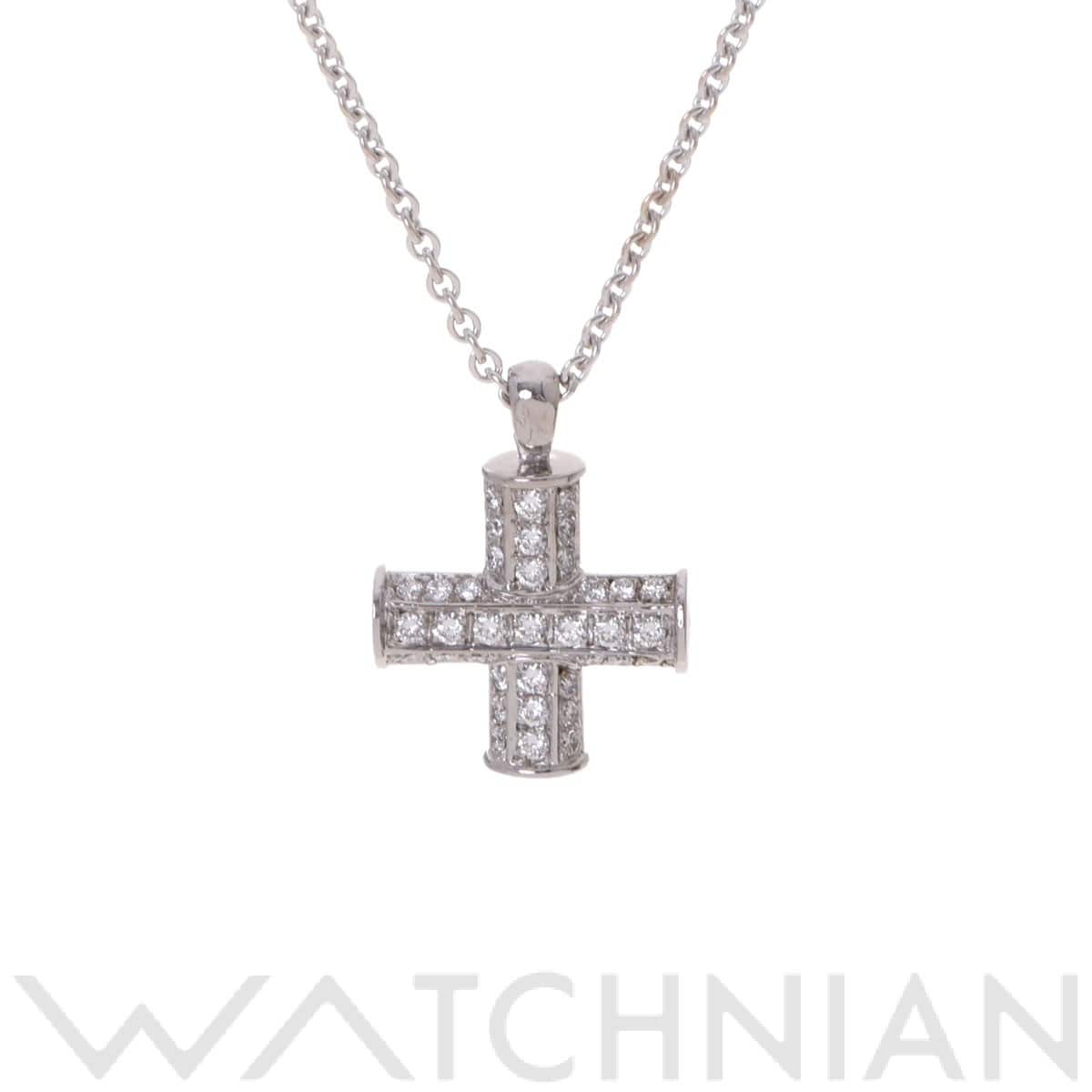 ブルガリ グリーククロス ネックレス シルバー K18ホワイトゴールド WG レディース ジュエリー 【中古】【jewelry】