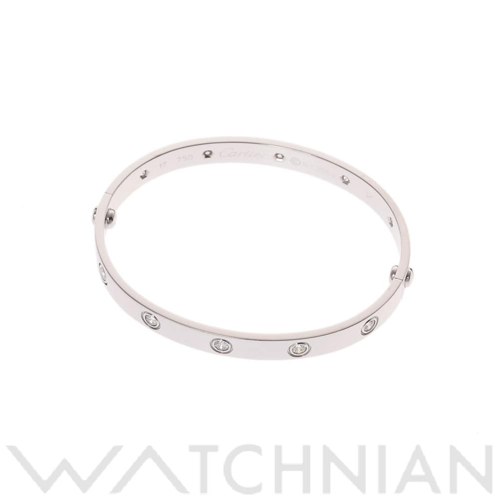 カルティエ ラブブレスレット フルダイヤ #17 シルバー K18ホワイトゴールド WG レディース ジュエリー 【中古】【jewelry】
