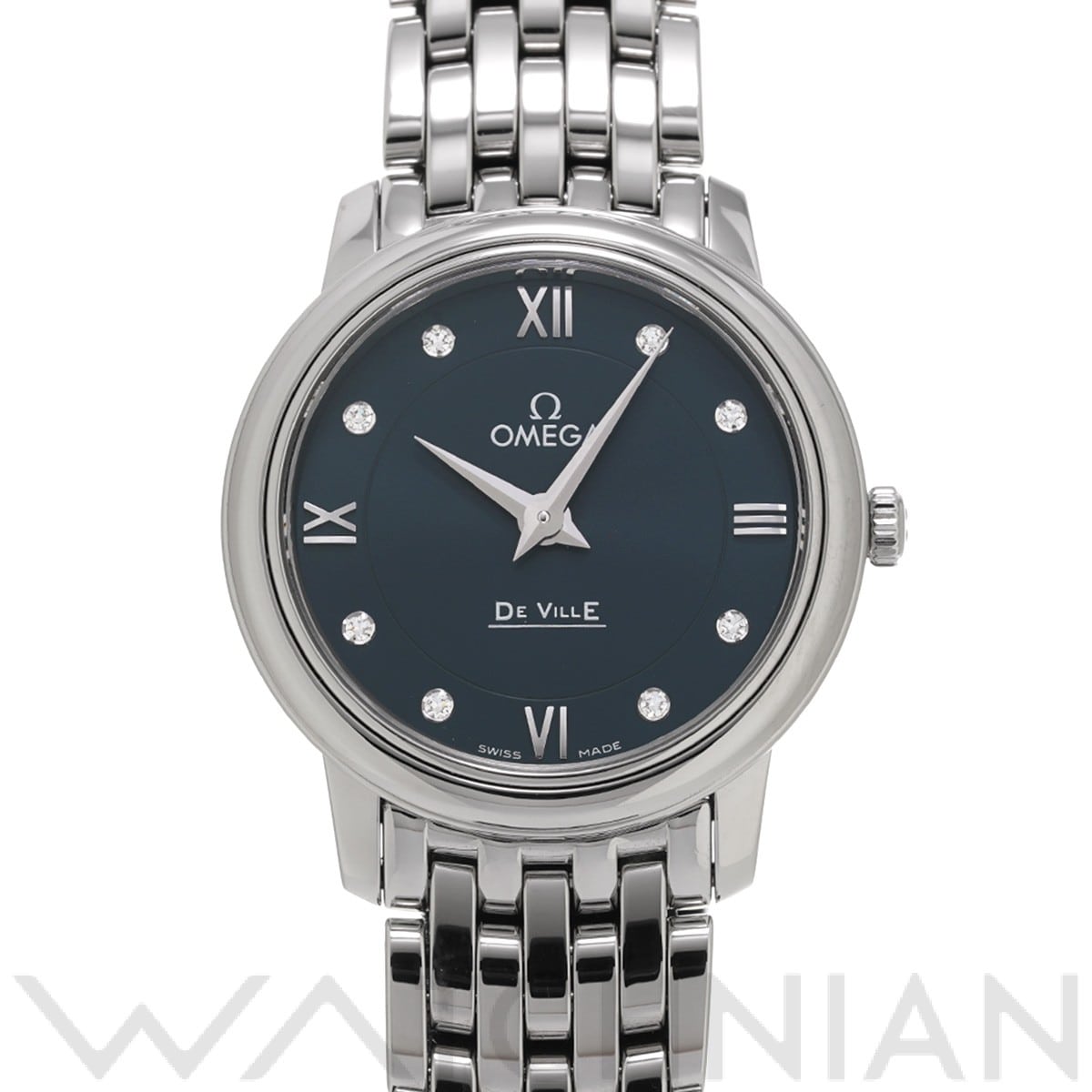 オメガ / OMEGA デ・ヴィル プレステージ クォーツ 424.10.27.60.53.001 ブルー/ダイヤモンド レディース 時計 【中古】【wristwatch】