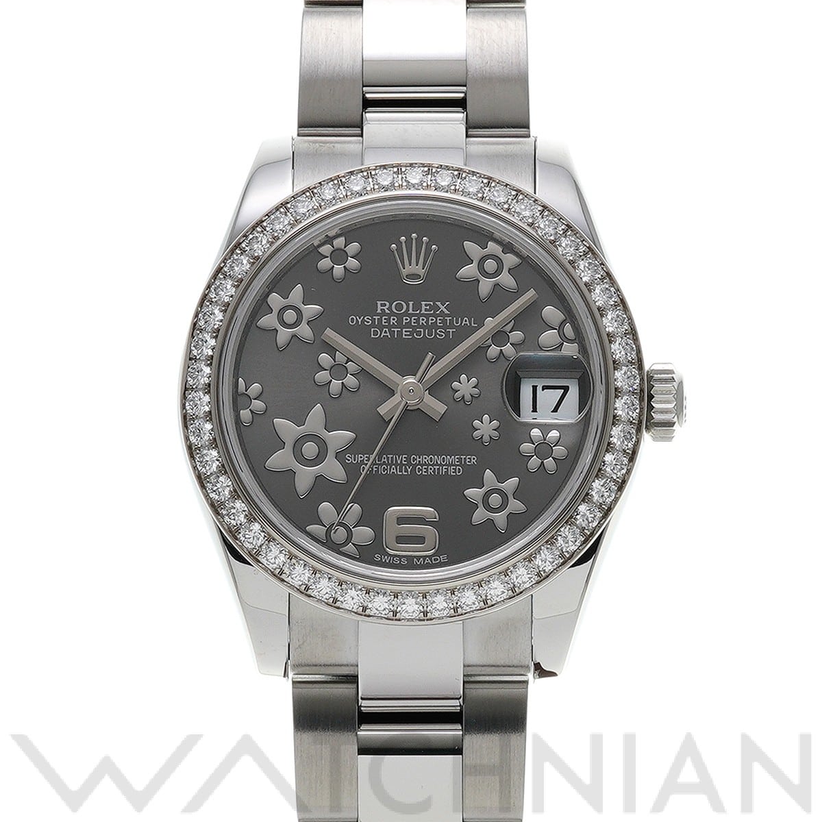 ロレックス デイトジャスト 31 178384 グレーフラワー ユニセックス 時計 【中古】【wristwatch】