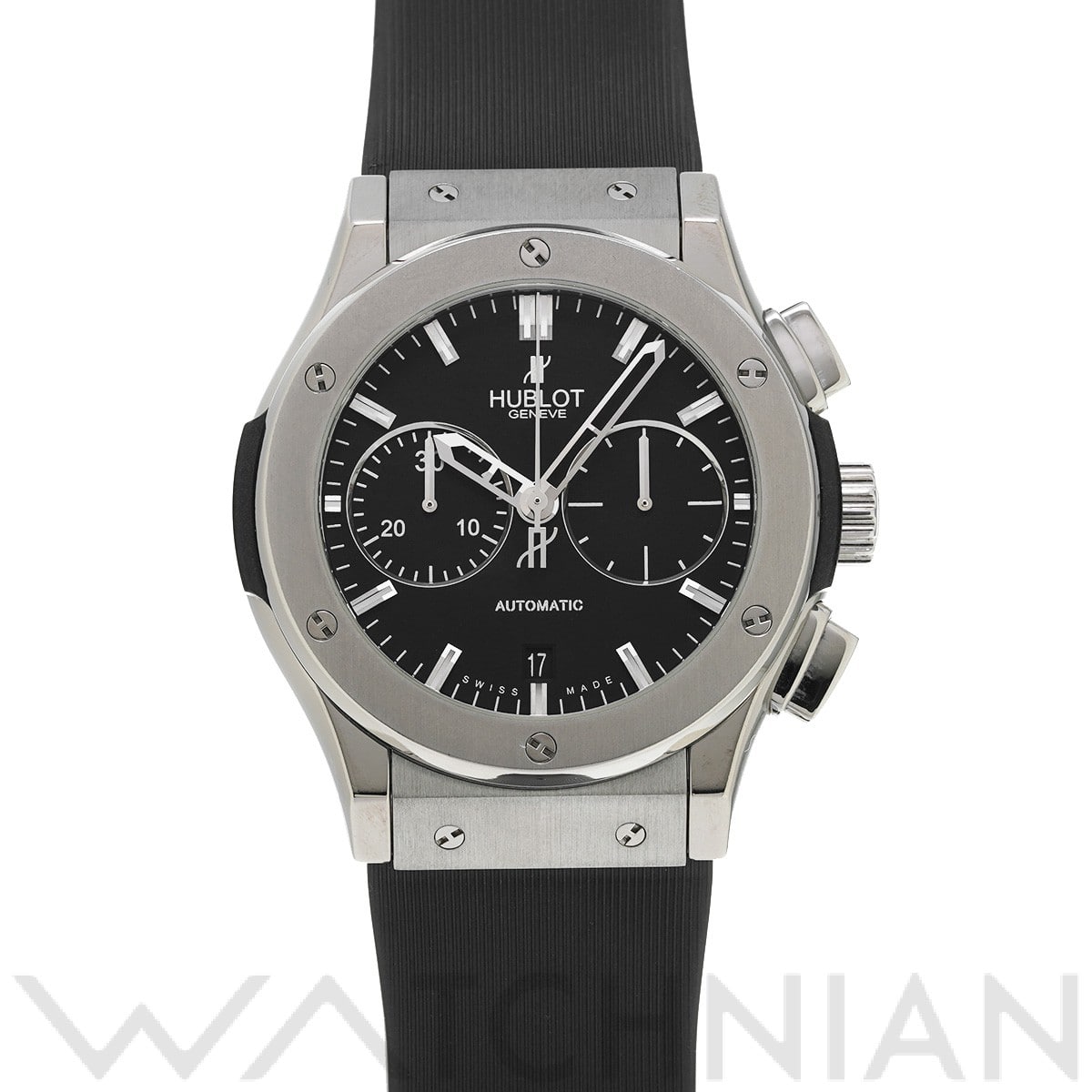 クラシックフュージョン チタニウム クロノグラフ 521.NX.1170.RX ブラック ウブロ HUBLOT メンズ 【中古】