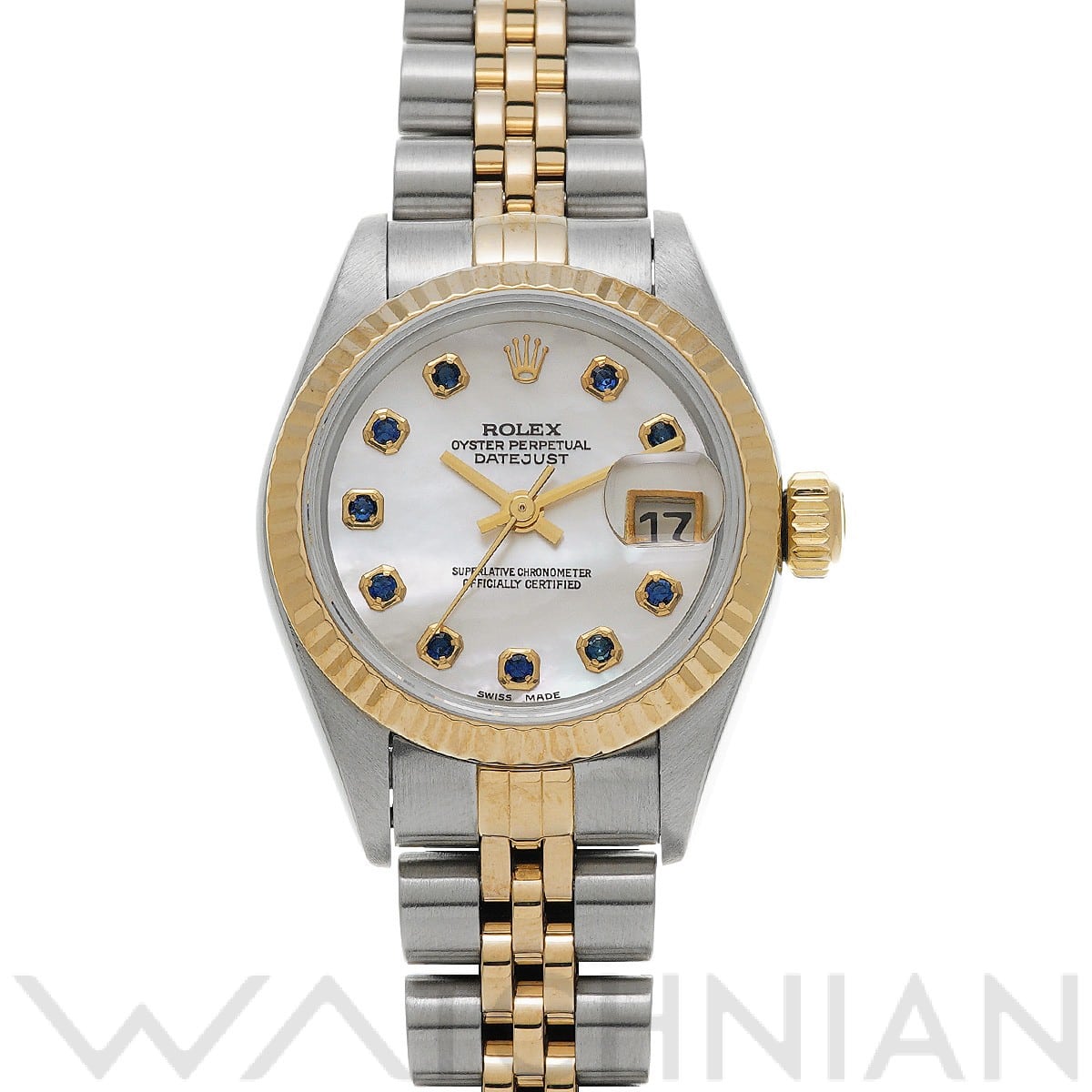 ロレックス デイトジャスト 79173NGS ホワイトシェル/サファイア レディース 時計 【中古】【wristwatch】