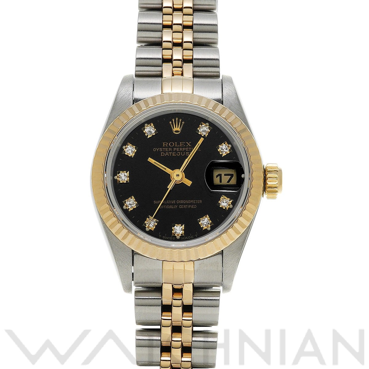 デイトジャスト 69173G S番(1994年頃製造) ブラック/ダイヤモンド ロレックス ROLEX レディース 【中古】
