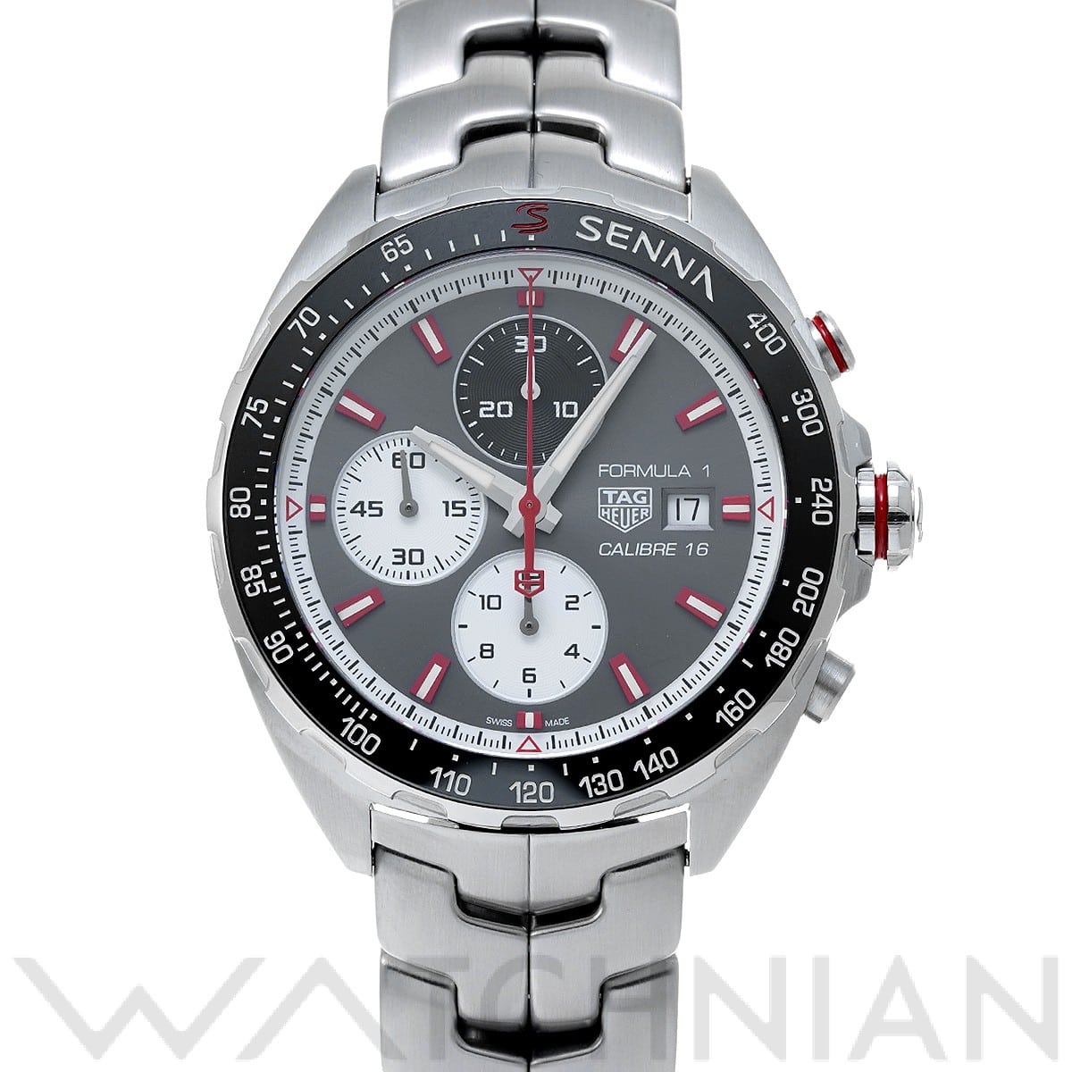 タグ ホイヤー / TAG HEUER フォーミュラ1 キャリバー16 クロノグラフ アイルトン・セナ CAZ2017.BA0647 グレー/ブラック/ホワイト メンズ 時計 【中古】【wristwatch】