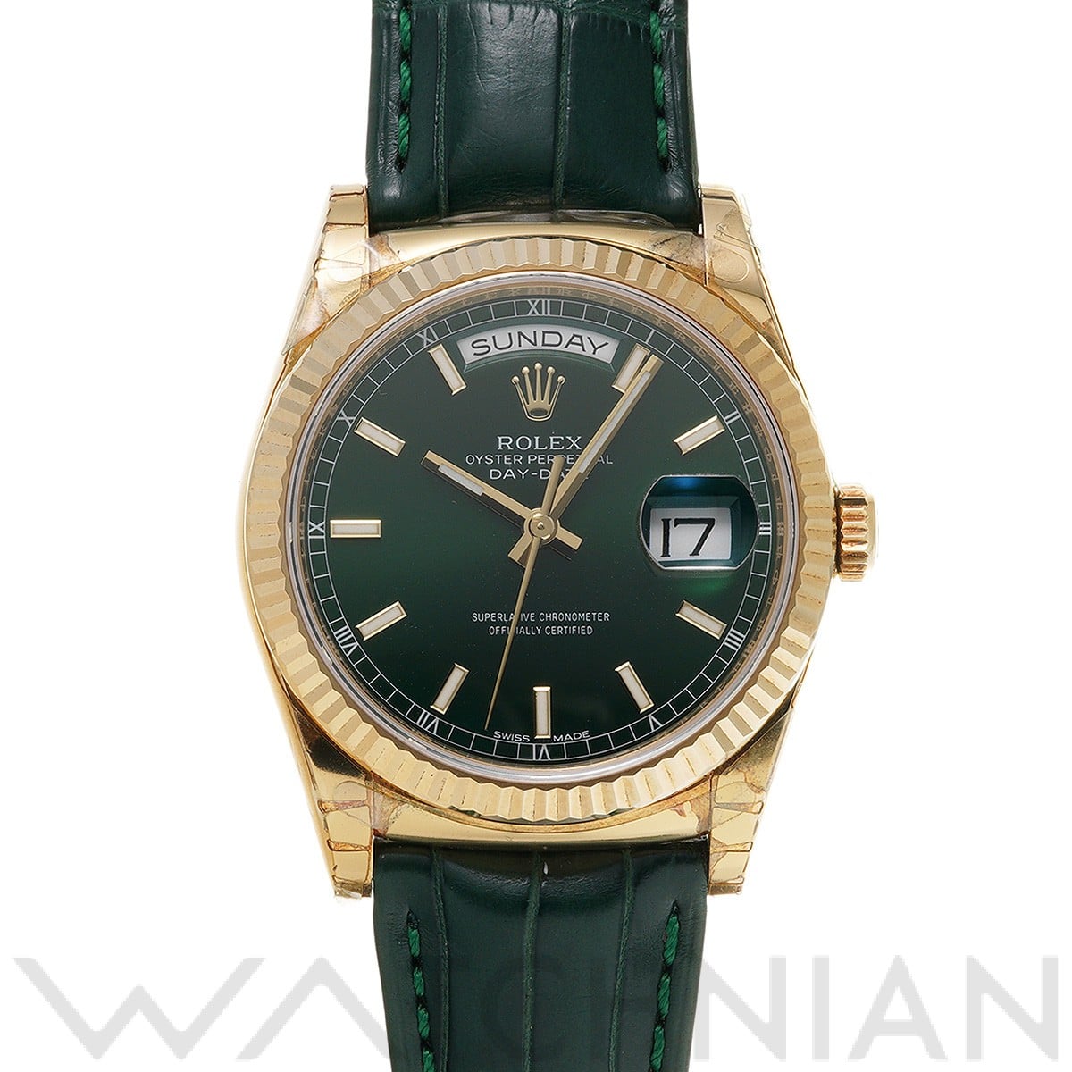 ロレックス デイデイト 36 118138 グリーン メンズ 時計 【中古】【wristwatch】