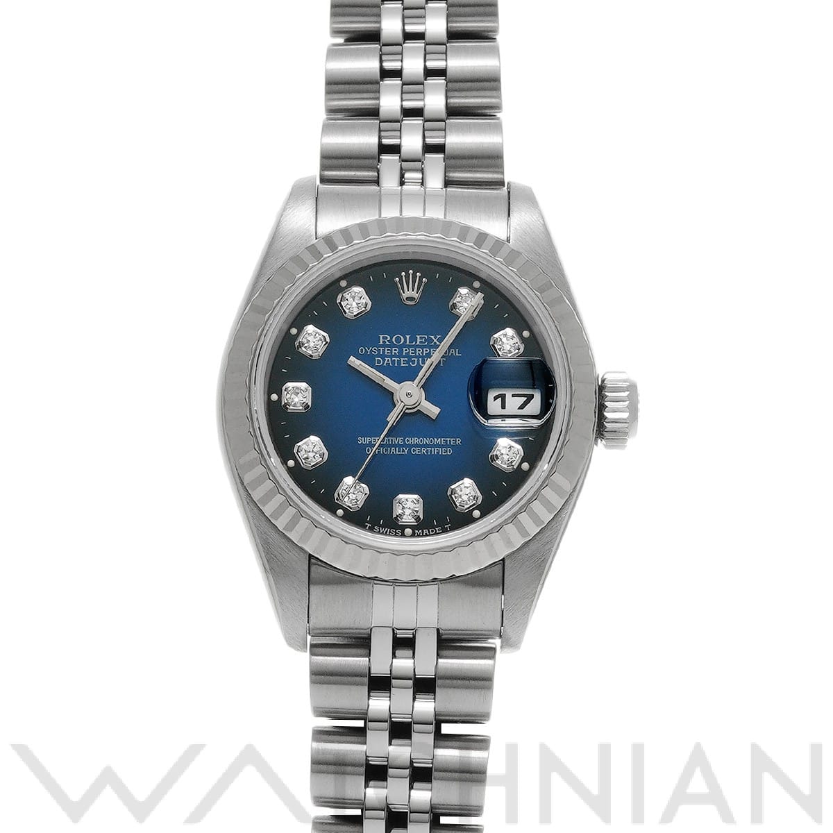 デイトジャスト 69174G S番(1994年頃製造) ブルー・グラデーション/ダイヤモンド ロレックス ROLEX レディース 【中古】