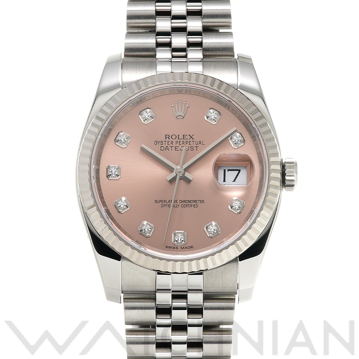 ロレックス デイトジャスト 116234G ピンク/ダイヤモンド メンズ 時計 【中古】【wristwatch】