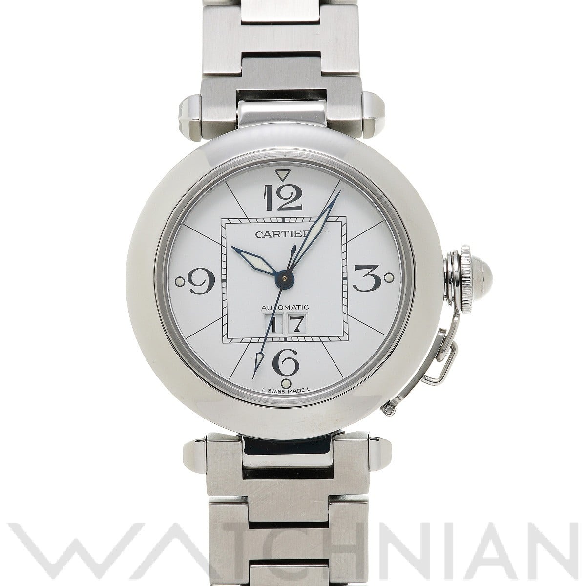 カルティエ / CARTIER パシャC ビッグデイト W31055M7 ホワイト ユニセックス 時計 【中古】【wristwatch】