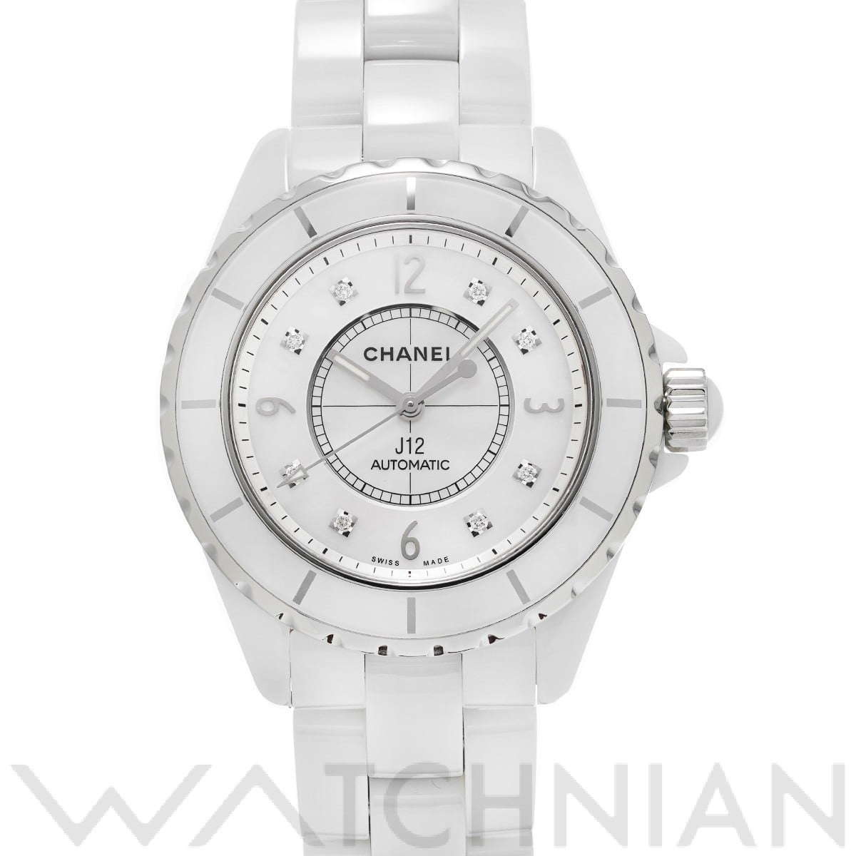 シャネル / CHANEL J12 38MM H2423 ホワイトシェル/ダイヤモンド メンズ 時計 【中古】【wristwatch】