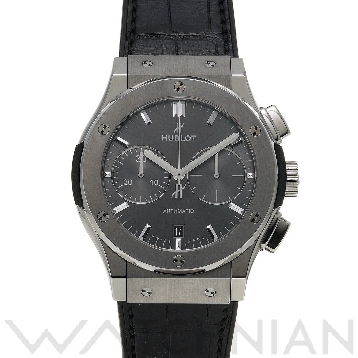 クラシックフュージョン チタニウム クロノグラフ レーシンググレー 521.NX.7071.LR グレー ウブロ HUBLOT メンズ 【中古】