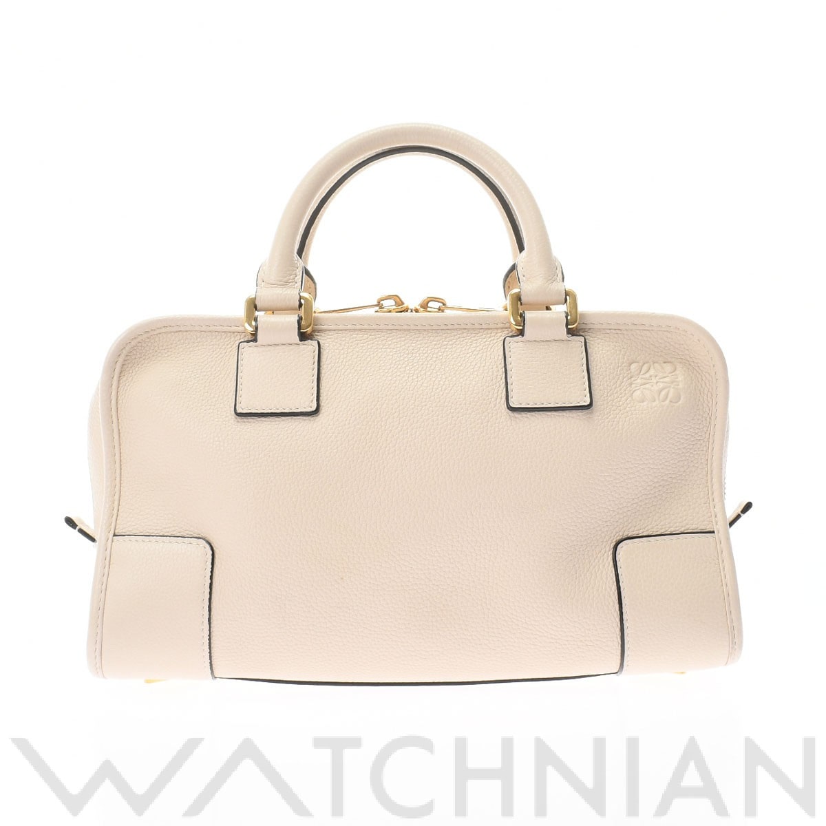 ロエベ アマソナ28 ベージュ/ゴールド金具 レザー レディース バッグ 【中古】【bag】