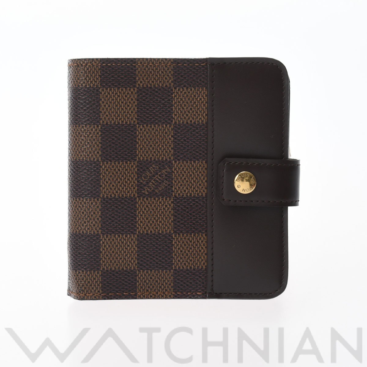 ルイ ヴィトン ダミエ コンパクトジップ ブラウン N61668 ダミエキャンバス ユニセックス 財布 【中古】【purse】