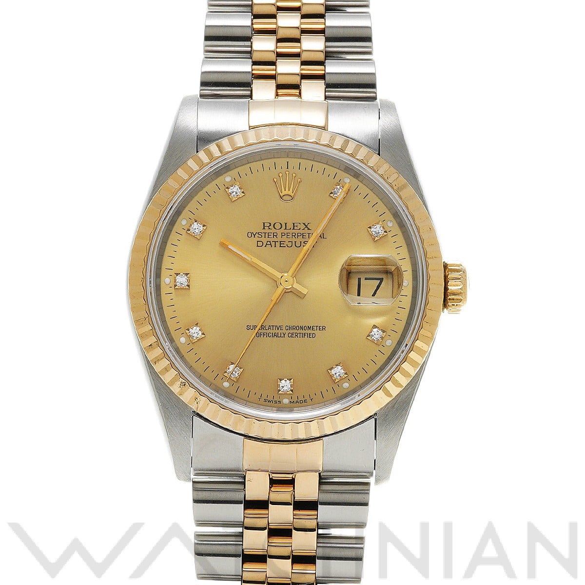 ロレックス デイトジャスト 16233G シャンパン/ダイヤモンド メンズ 時計 【中古】【wristwatch】