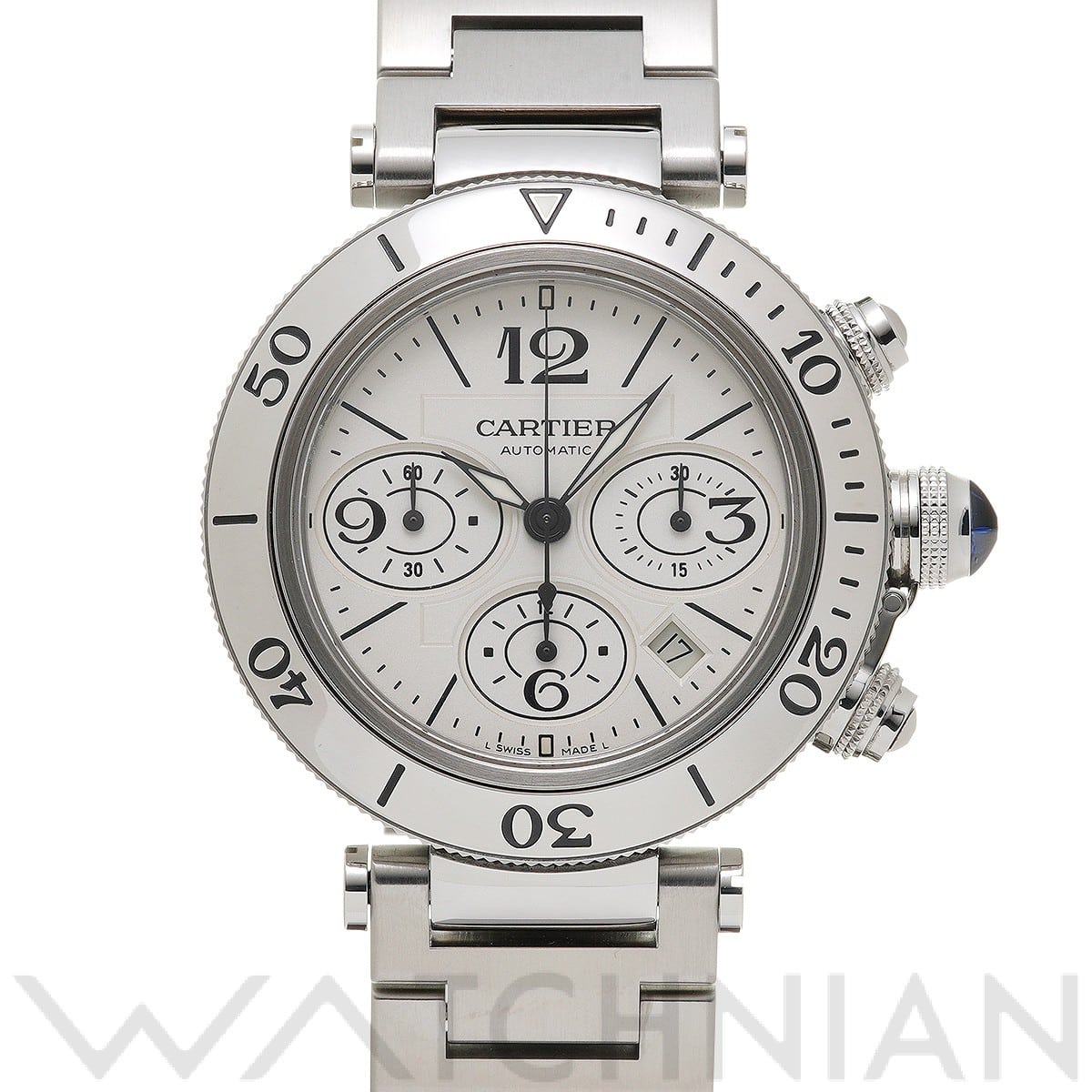 カルティエ / CARTIER パシャ シータイマー クロノグラフ W31089M7 シルバー メンズ 時計 【中古】【wristwatch】