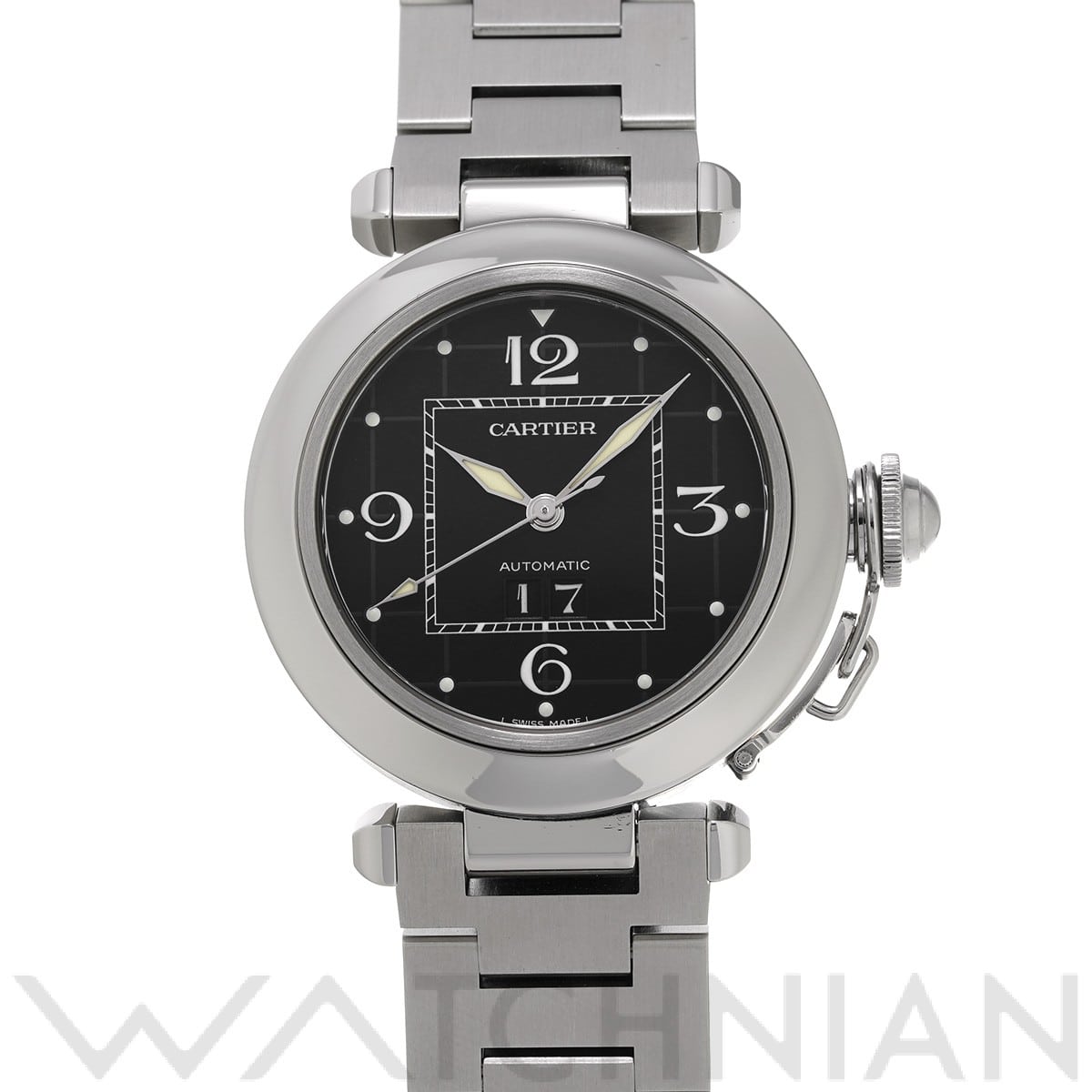 カルティエ / CARTIER パシャC ビッグデイト W31053M7 ブラック ユニセックス 時計 【中古】【wristwatch】