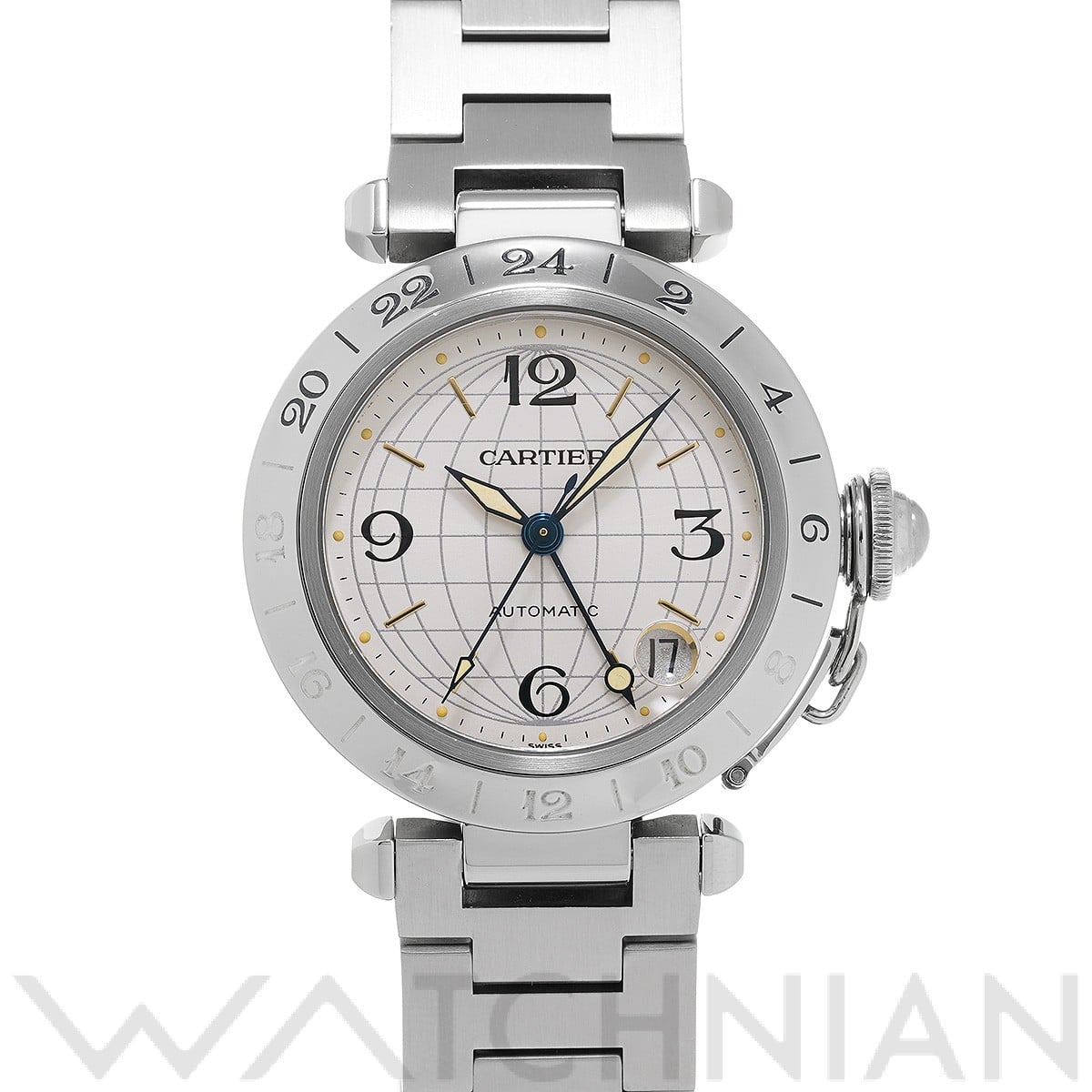 カルティエ / CARTIER パシャC メリディアン GMT W31029M7 シルバー ユニセックス 時計 【中古】【wristwatch】