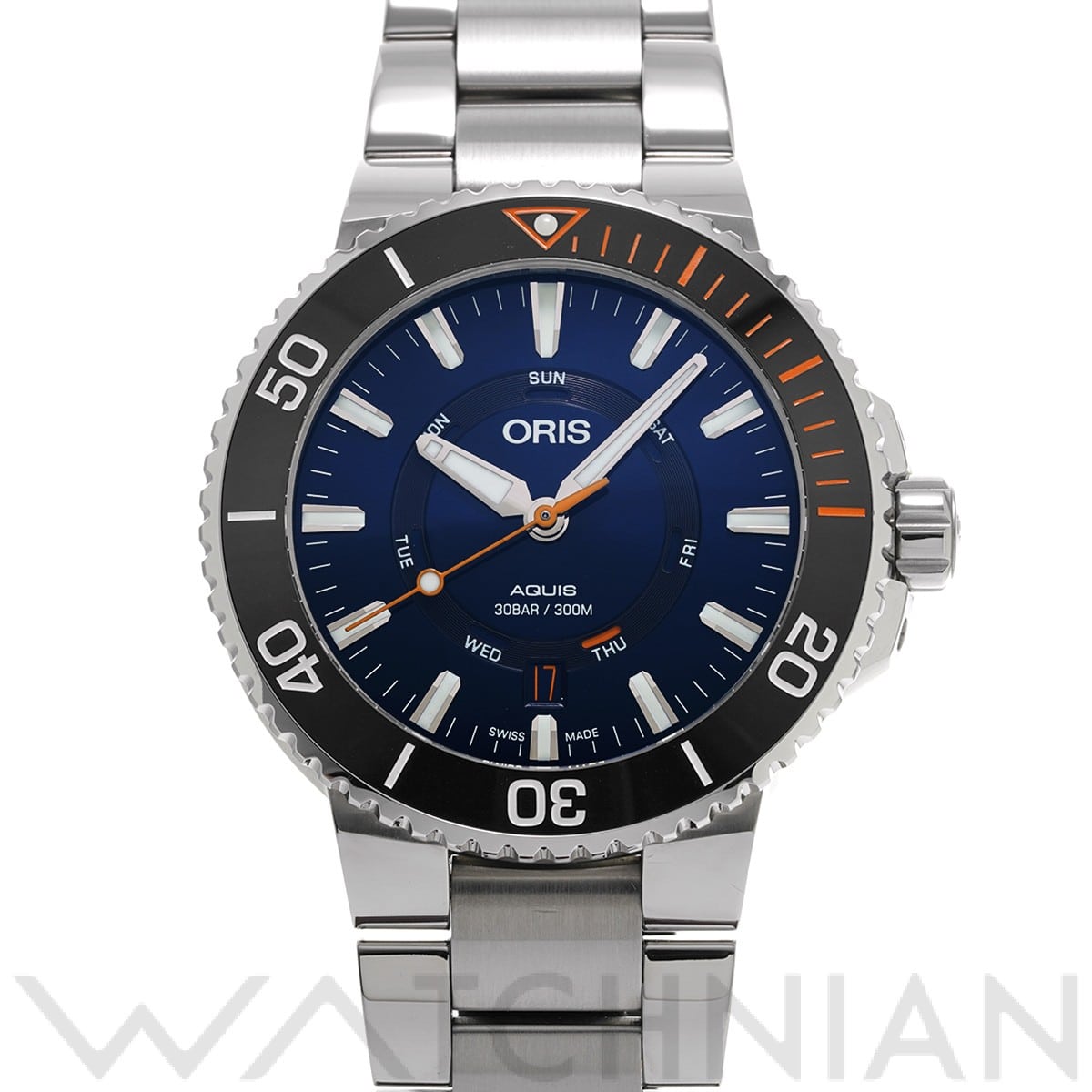 オリス / ORIS アクイス スタグホーン レストレーション リミテッドエディション 01 735 7734 4185-Set MB ブルー メンズ 時計 【中古】【wristwatch】
