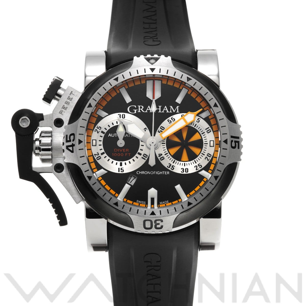 クロノファイター オーバーサイズ 20VEV.B15A ブラック グラハム GRAHAM メンズ 【中古】