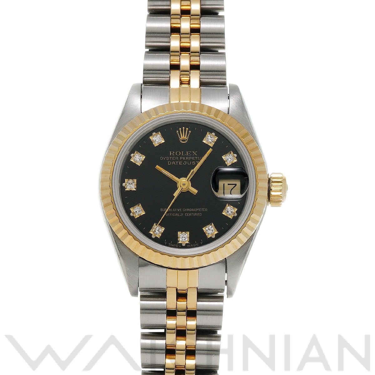デイトジャスト 69173G E番(1990年頃製造) ブラック/ダイヤモンド ロレックス ROLEX レディース 【中古】
