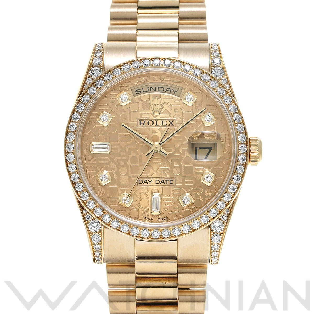 ロレックス デイデイト 36 118388A シャンパンコンピュータ/ダイヤモンド メンズ 時計 【中古】【wristwatch】