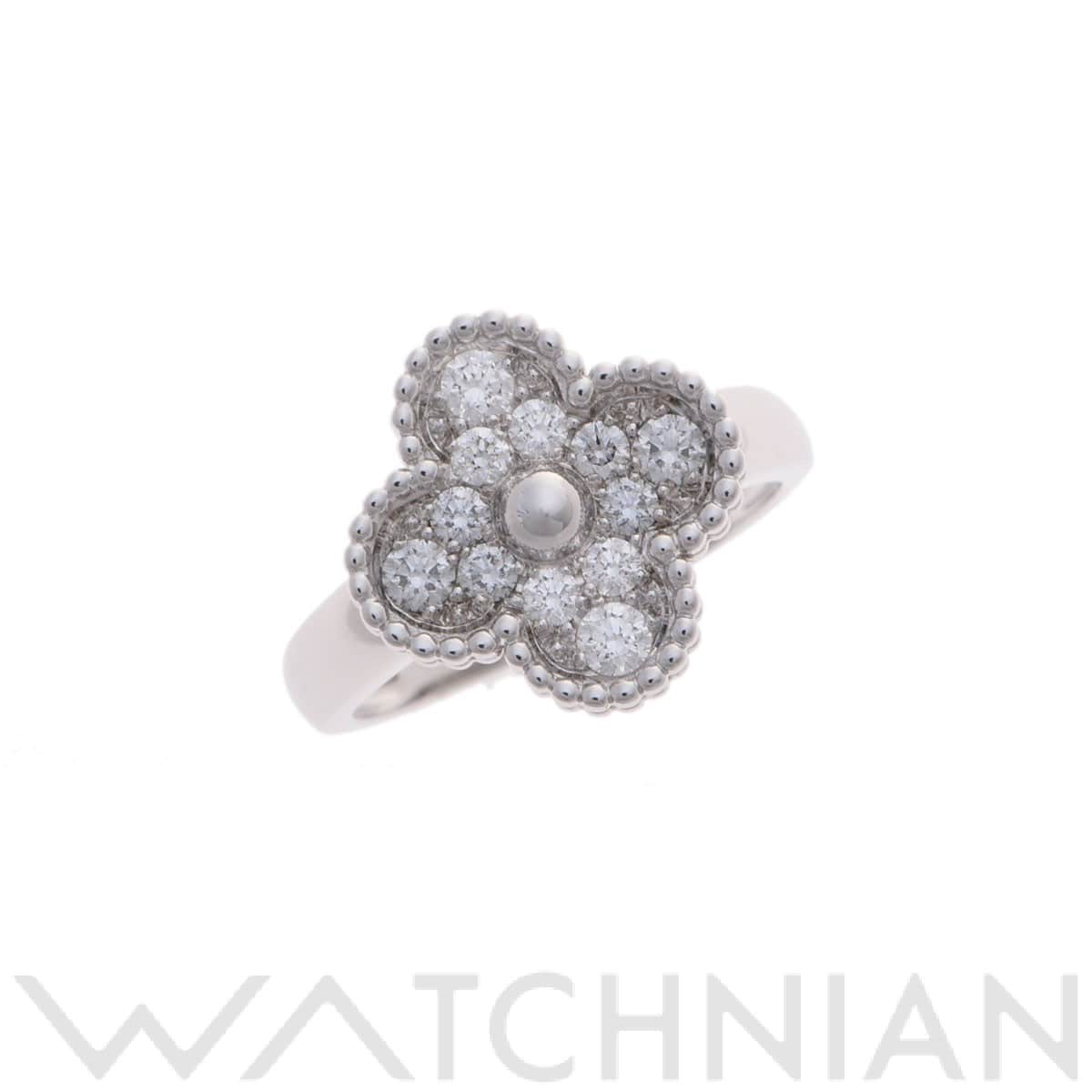 ヴァン クリーフ&アーペル ヴィンテージ アルハンブラリング パヴェD #53 シルバー K18ホワイトゴールド WG レディース ジュエリー 【中古】【jewelry】