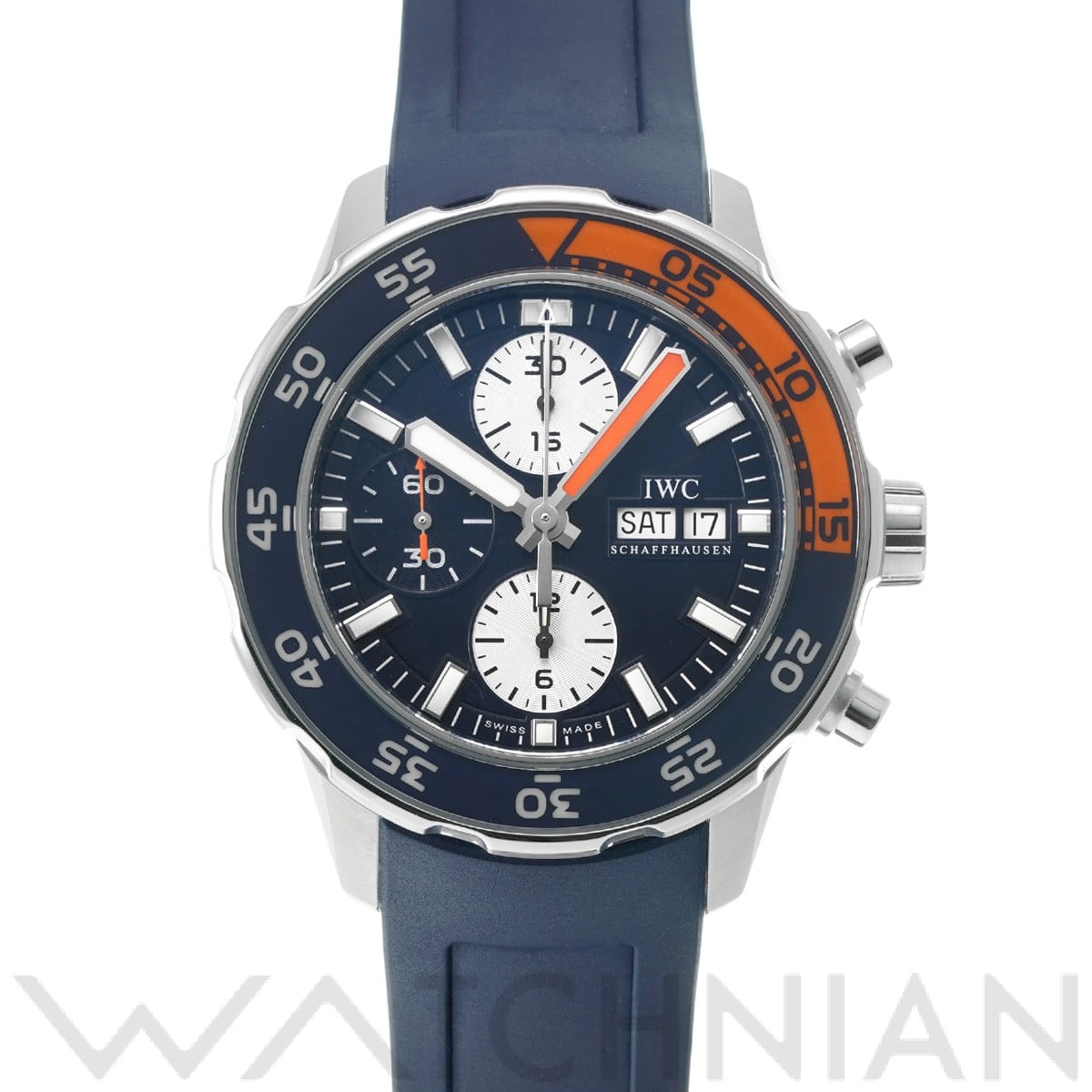 アクアタイマー クロノグラフ IW376704 ブルー/シルバー インターナショナルウォッチカンパニー IWC メンズ 【中古】